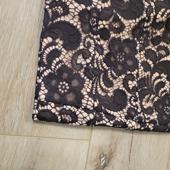 JAX Sleeveless Knee Length Black & Cream Floral Lace Cocktail Dress Size 10 READ - Picture 2 of 9